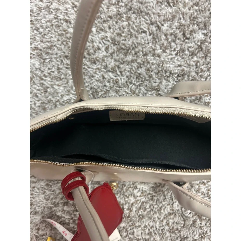 Urban Expressions Oatmilk Cream Handbag with Red Heart Charm 36956A